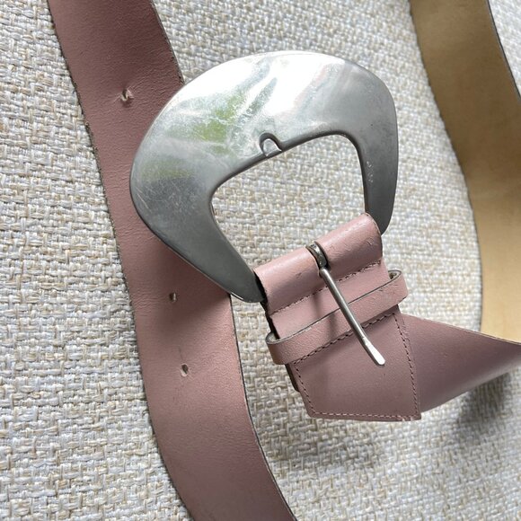 Vintage belt Pink women's belt Leather belt size SM Fashion belt - Picture 4 of 12